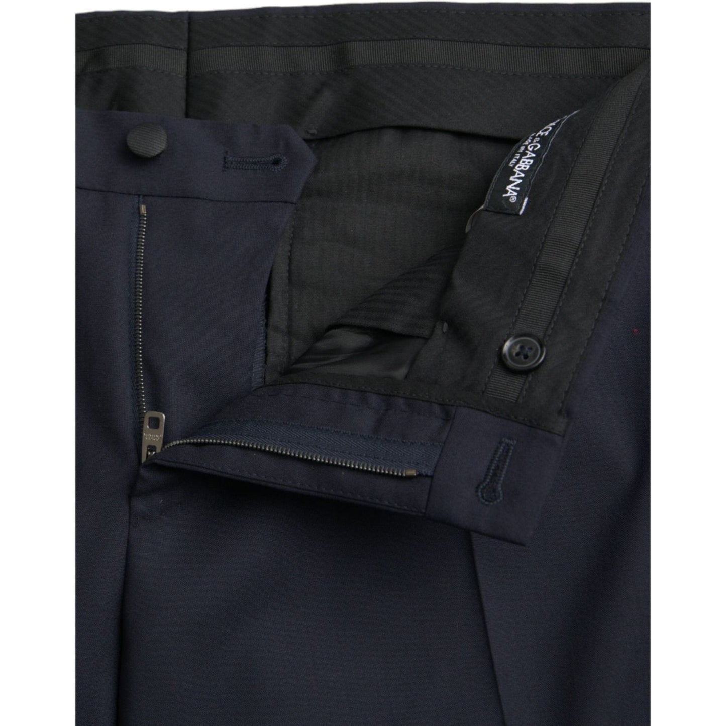 Dolce & Gabbana Dark Blue Wool Slim Fit Formal Pants PAN75303-48