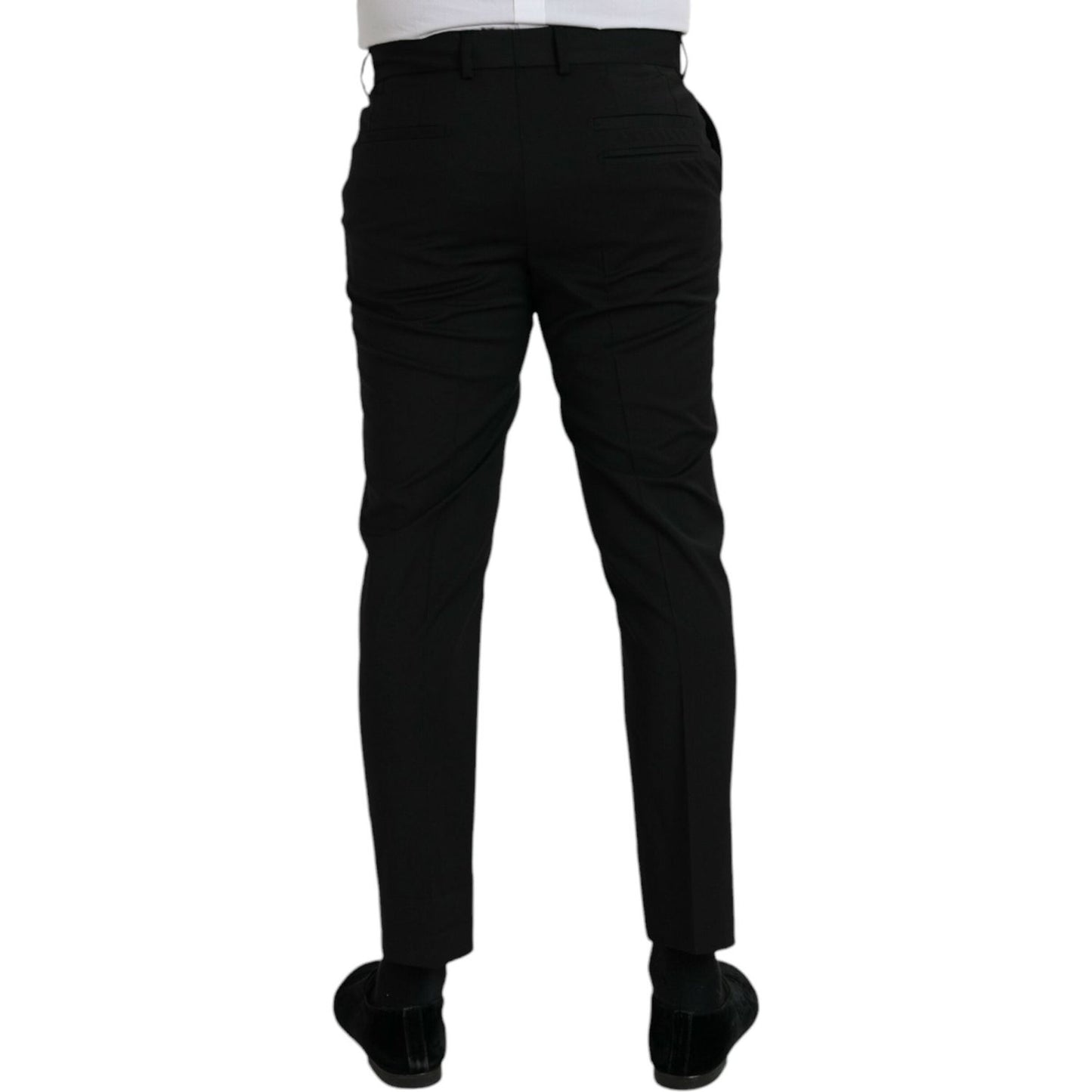 Dolce & Gabbana Black Wool SlimFit Dress Formal Pants PAN75325-48