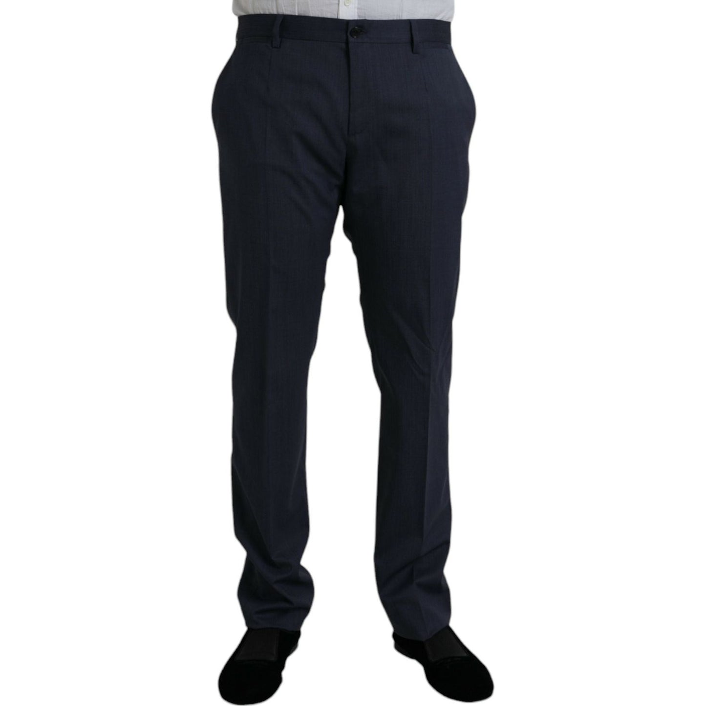 Dolce & Gabbana Blue Wool Slim Fit Dress Formal Pants PAN75338-52