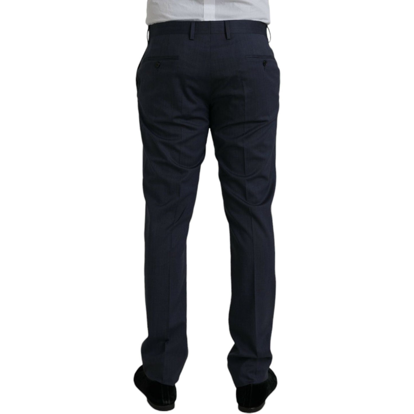 Dolce & Gabbana Blue Wool Slim Fit Dress Formal Pants PAN75338-52
