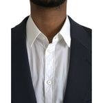 Dolce & Gabbana Dark Blue Cotton Single Breasted Coat Blazer KOS2242-50