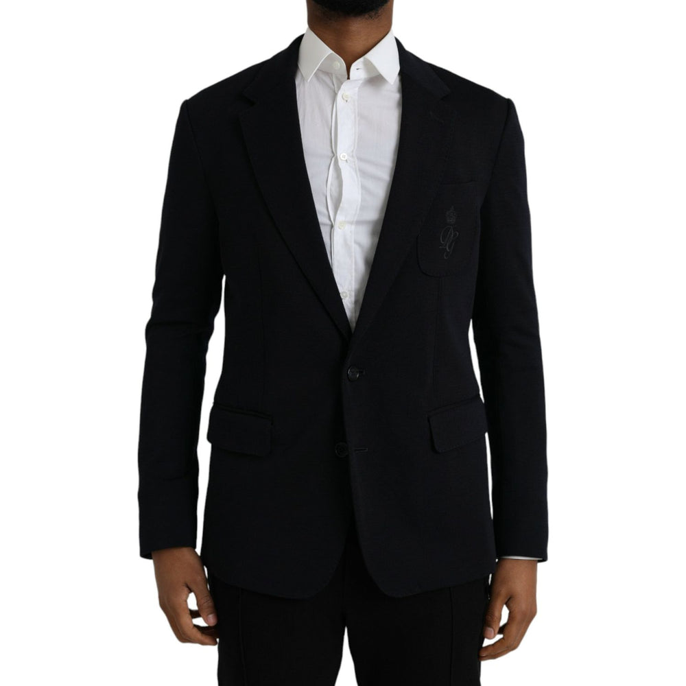Dolce & Gabbana Black Wool Single Breasted Coat Blazer KOS2243-44
