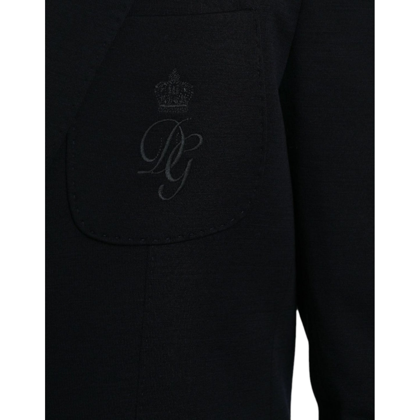 Dolce & Gabbana Black Wool Single Breasted Coat Blazer KOS2243-44