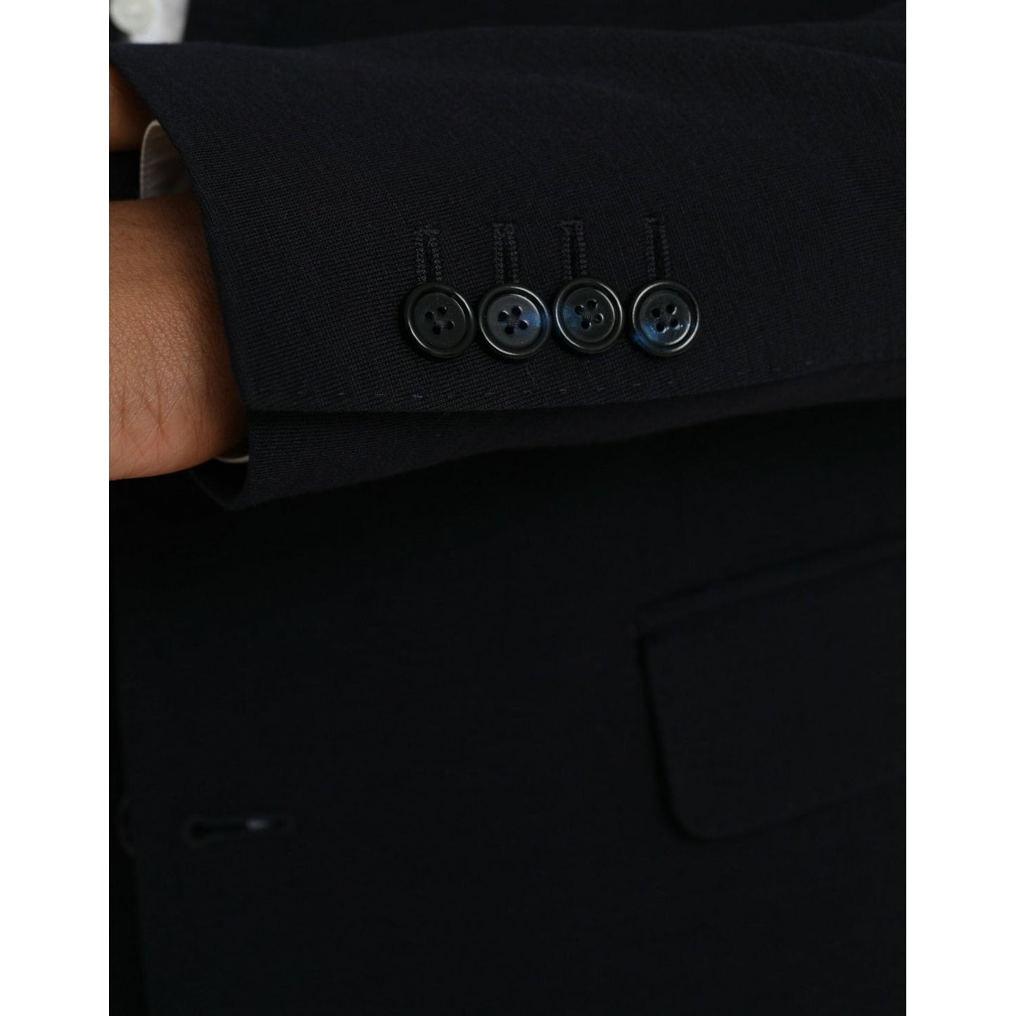 Dolce & Gabbana Black Wool Single Breasted Coat Blazer KOS2243-44