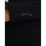 Dolce & Gabbana Black Wool Single Breasted Coat Blazer KOS2243-44