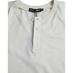 Dolce & Gabbana Off White Cotton Round Neck Pullover Sweater TSH84667-44