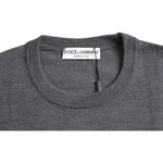 Dolce & Gabbana Dark Gray Wool Crew Neck Pullover Sweater TSH84590-52