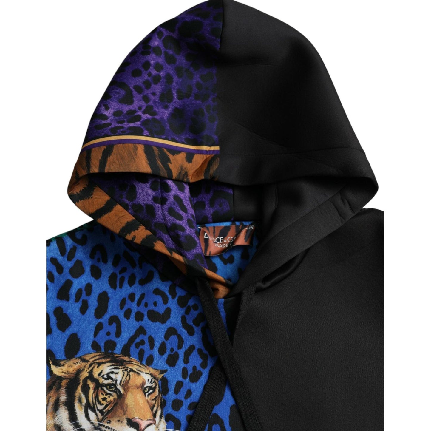 Dolce & Gabbana Multicolor Tiger Hooded Sweatshirt Sweater TSH85061-44