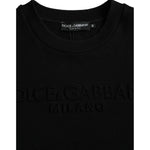 Dolce & Gabbana Black Cotton Long Sleeves Sweatshirt Sweater TSH851944-44