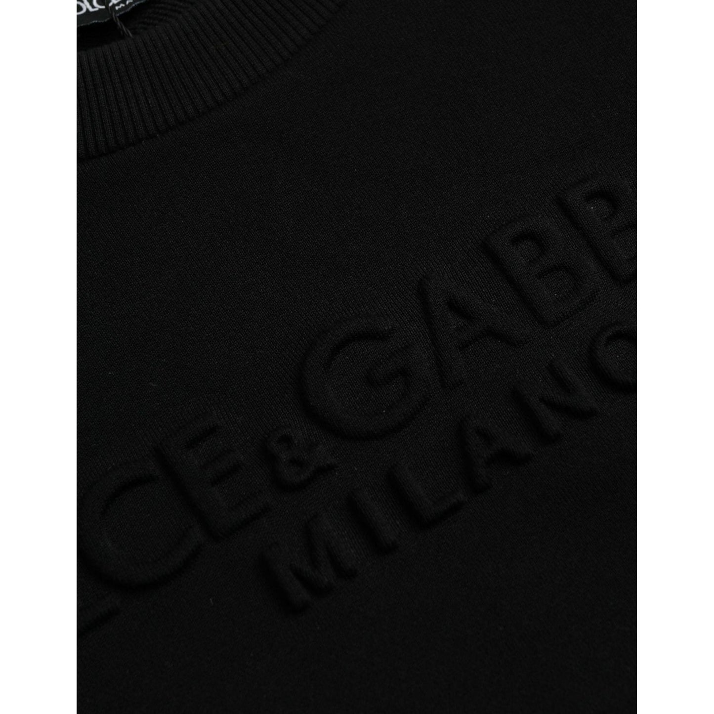 Dolce & Gabbana Black Cotton Long Sleeves Sweatshirt Sweater TSH851944-44