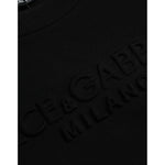 Dolce & Gabbana Black Cotton Long Sleeves Sweatshirt Sweater TSH851944-44