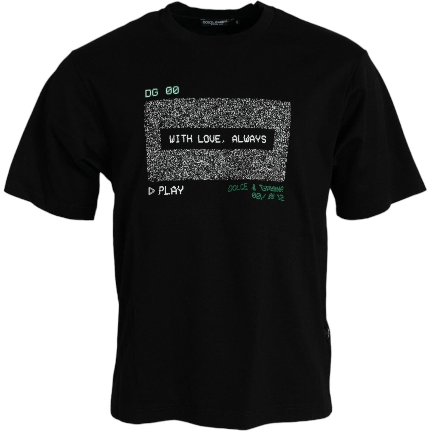 Dolce & Gabbana Black With Love Always Crew Neck Top T-shirt TSH84551-46