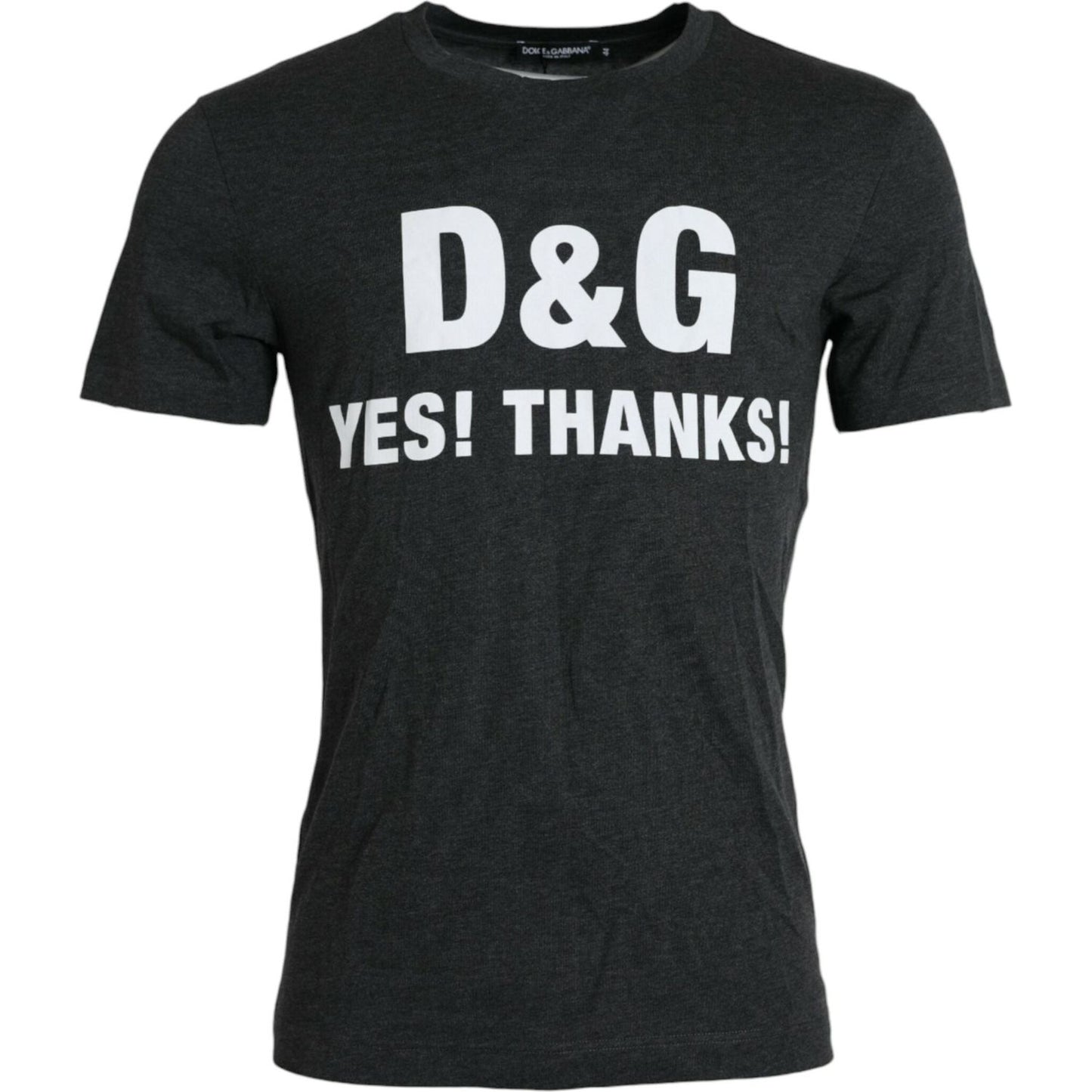 Dolce & Gabbana Gray Logo Print Crewneck Short Sleeve T-shirt TSH84595-44