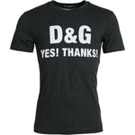 Dolce & Gabbana Gray Logo Print Crewneck Short Sleeve T-shirt TSH84595-44