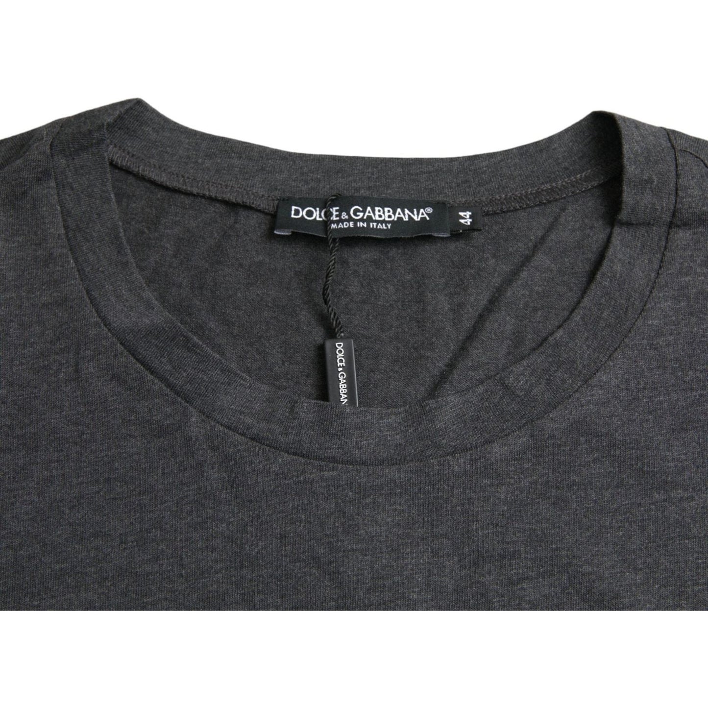 Dolce & Gabbana Gray Logo Print Crewneck Short Sleeve T-shirt TSH84595-44