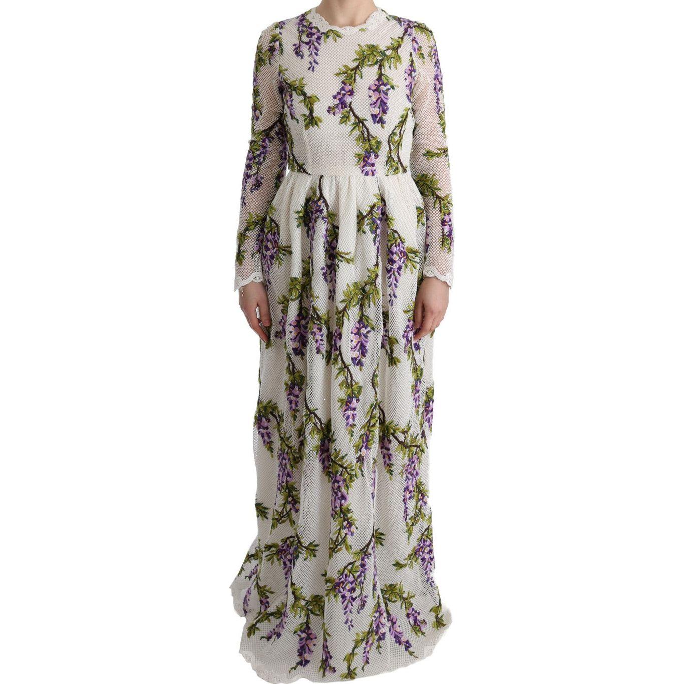 Dolce & Gabbana White Floral Embroidered Maxi Dress SIG60559-1