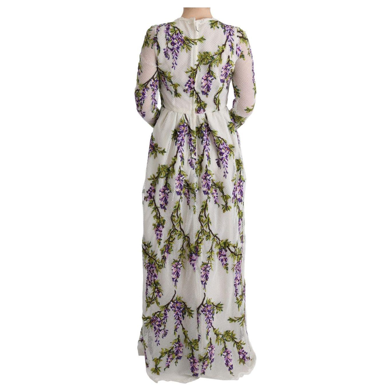 Dolce & Gabbana White Floral Embroidered Maxi Dress SIG60559-1