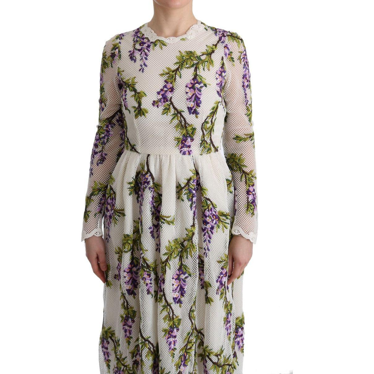 Dolce & Gabbana White Floral Embroidered Maxi Dress SIG60559-1