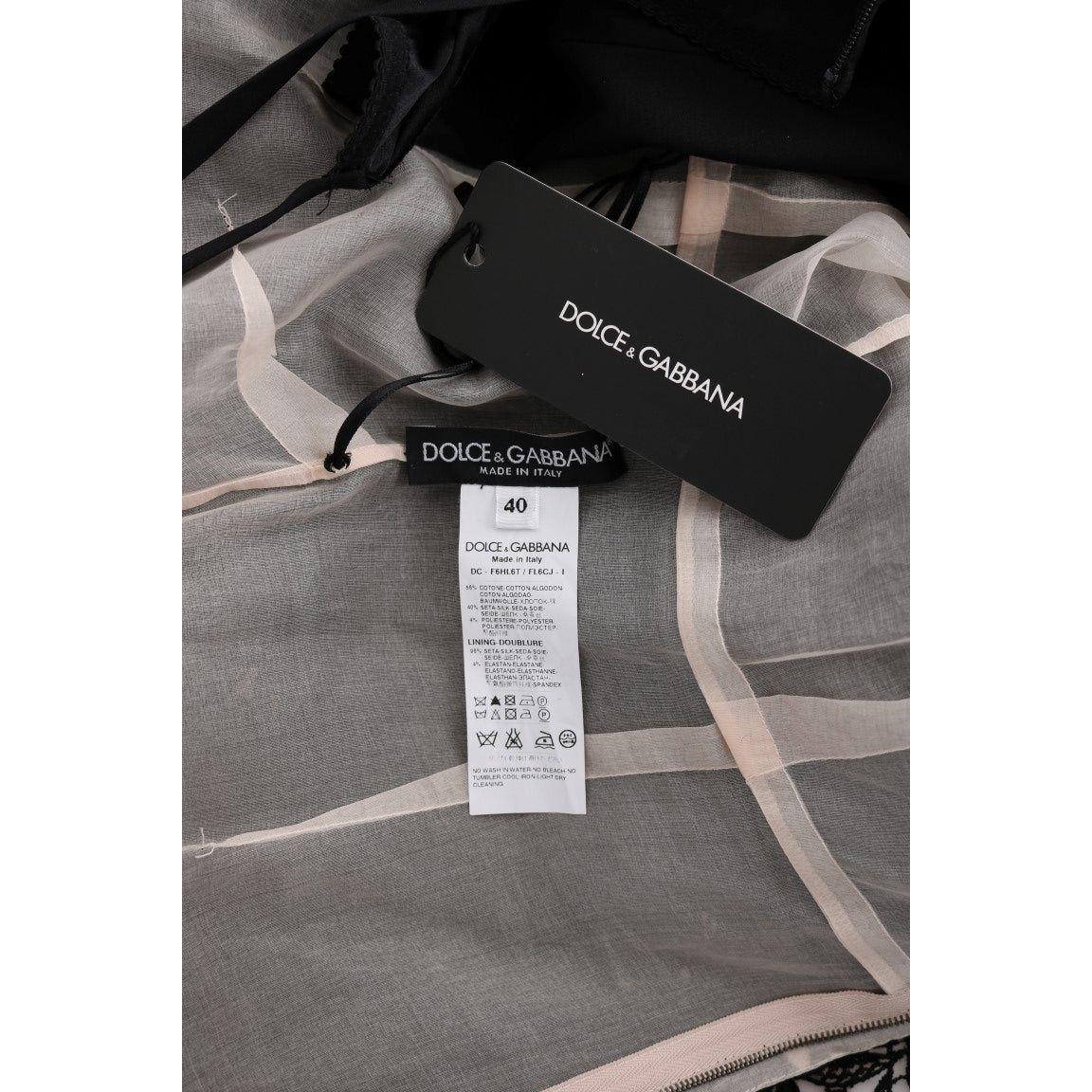 Dolce & Gabbana Black Cotton Silk Floral Long Dress SIG60574-3