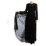 Dolce & Gabbana Black Floral Lace Sheath Silk Dress SIG60585-1