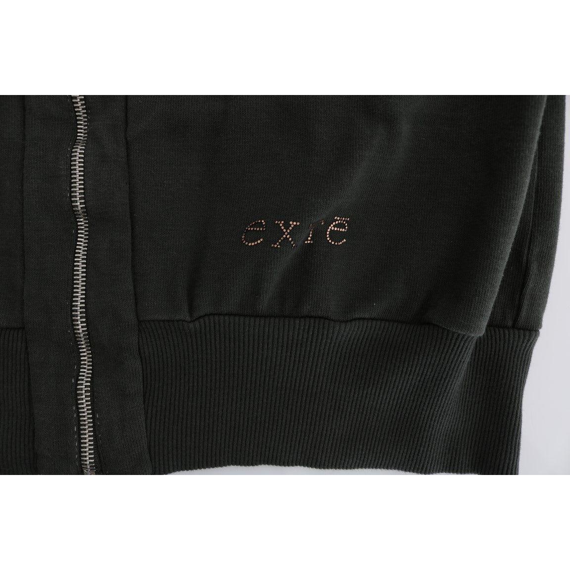 Exte Gray Top Hooded Cotton Zipper Sweater SIG30145-1