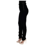 Ermanno Scervino Black Velvet Slim Fit Pants SIG30300-4