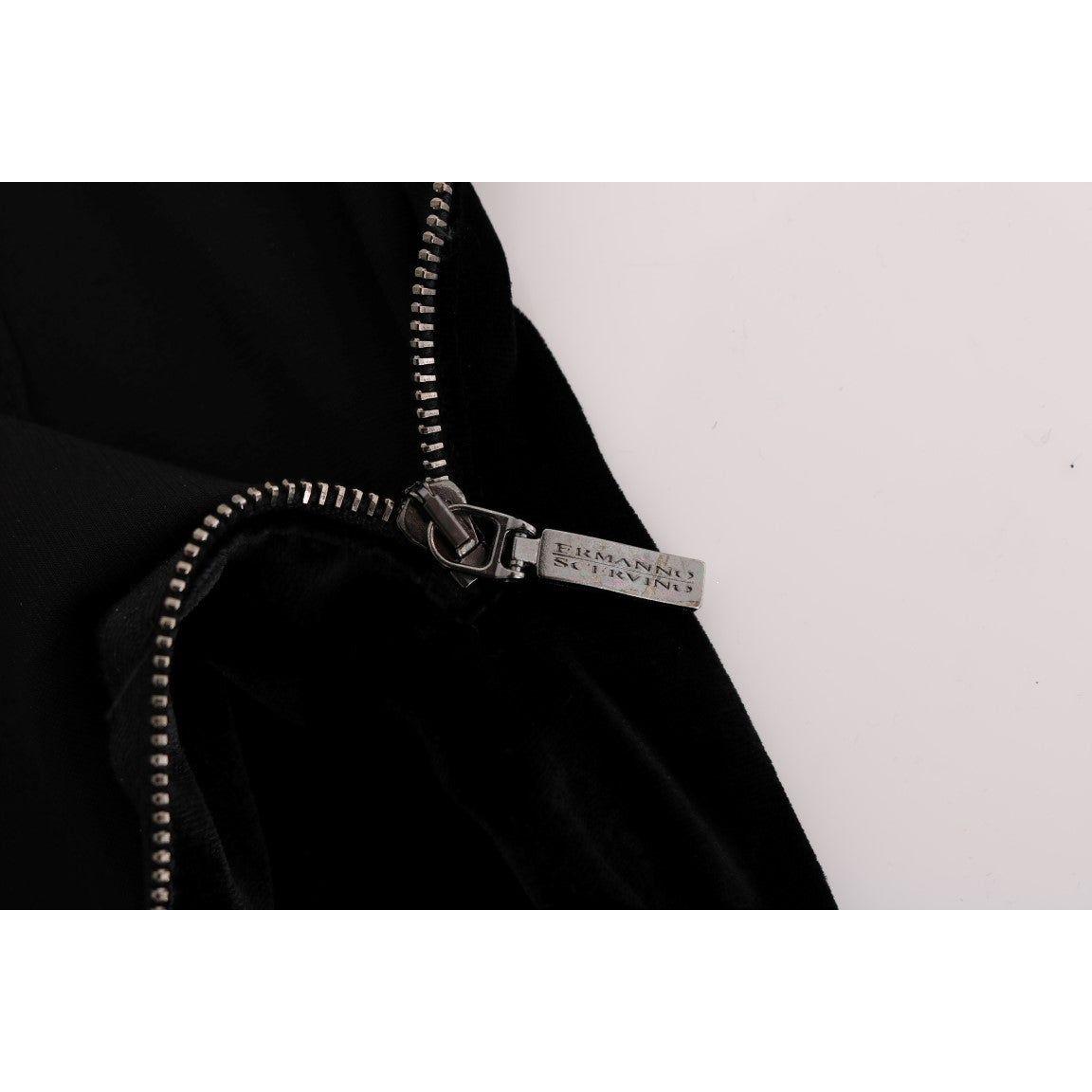 Ermanno Scervino Black Velvet Slim Fit Pants SIG30300-4