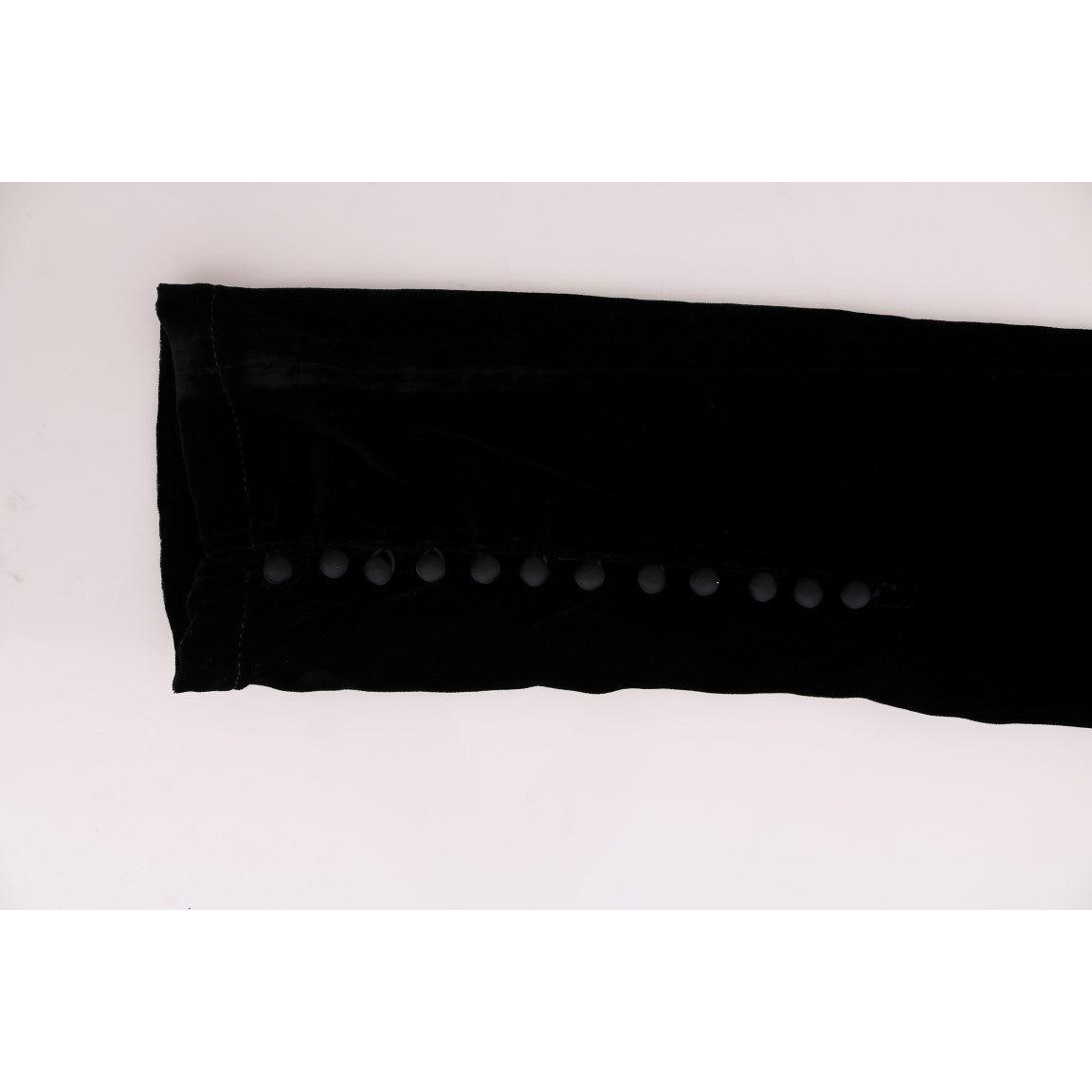 Ermanno Scervino Black Velvet Slim Fit Pants SIG30300-4
