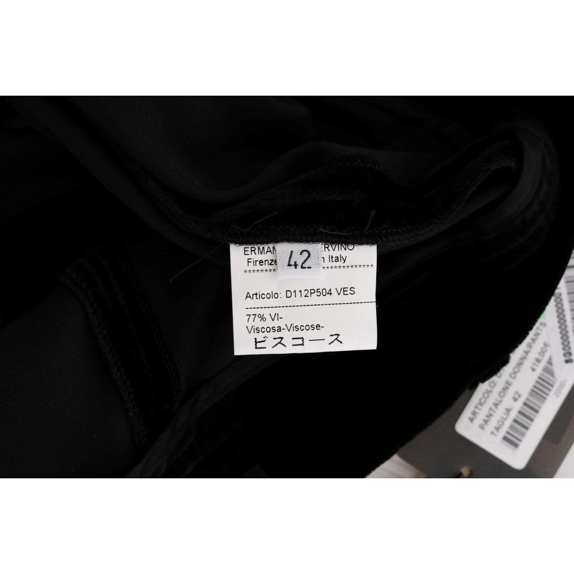 Ermanno Scervino Black Velvet Slim Fit Pants SIG30300-4