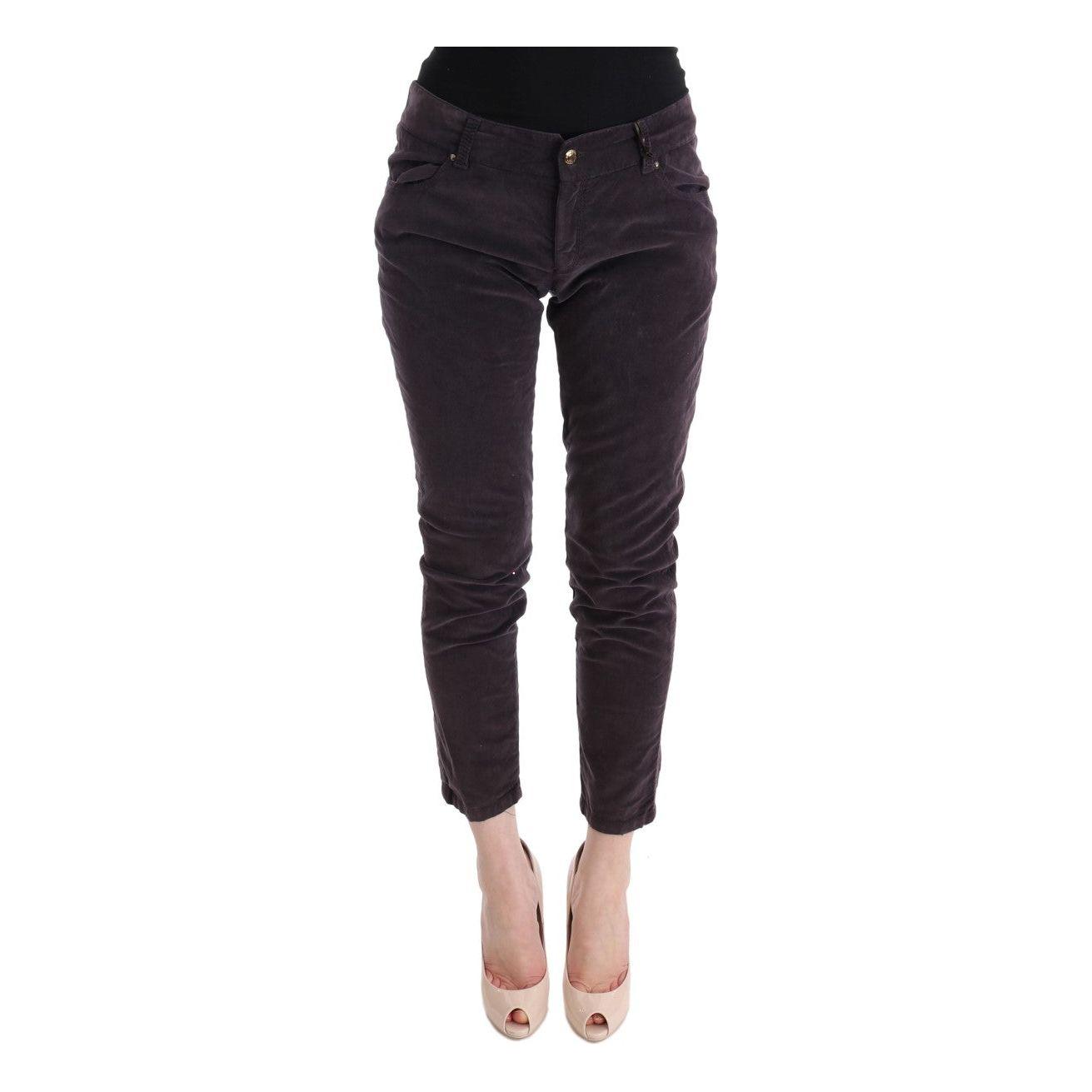 Ermanno Scervino Brown Cotton Cropped Casual Pants SIG30307-3