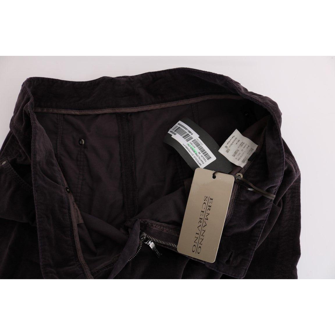Ermanno Scervino Brown Cotton Cropped Casual Pants SIG30307-3