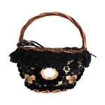 Dolce & Gabbana Beige Straw Snakeskin Pom Pom Crystal AGNESE Bag VAS1258