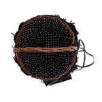 Dolce & Gabbana Beige Straw Snakeskin Pom Pom Crystal AGNESE Bag VAS1258