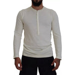 Dsquared² Beige Cotton Linen Long Sleeves Pullover Sweater TSH3758-44