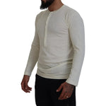 Dsquared² Beige Cotton Linen Long Sleeves Pullover Sweater TSH3758-44