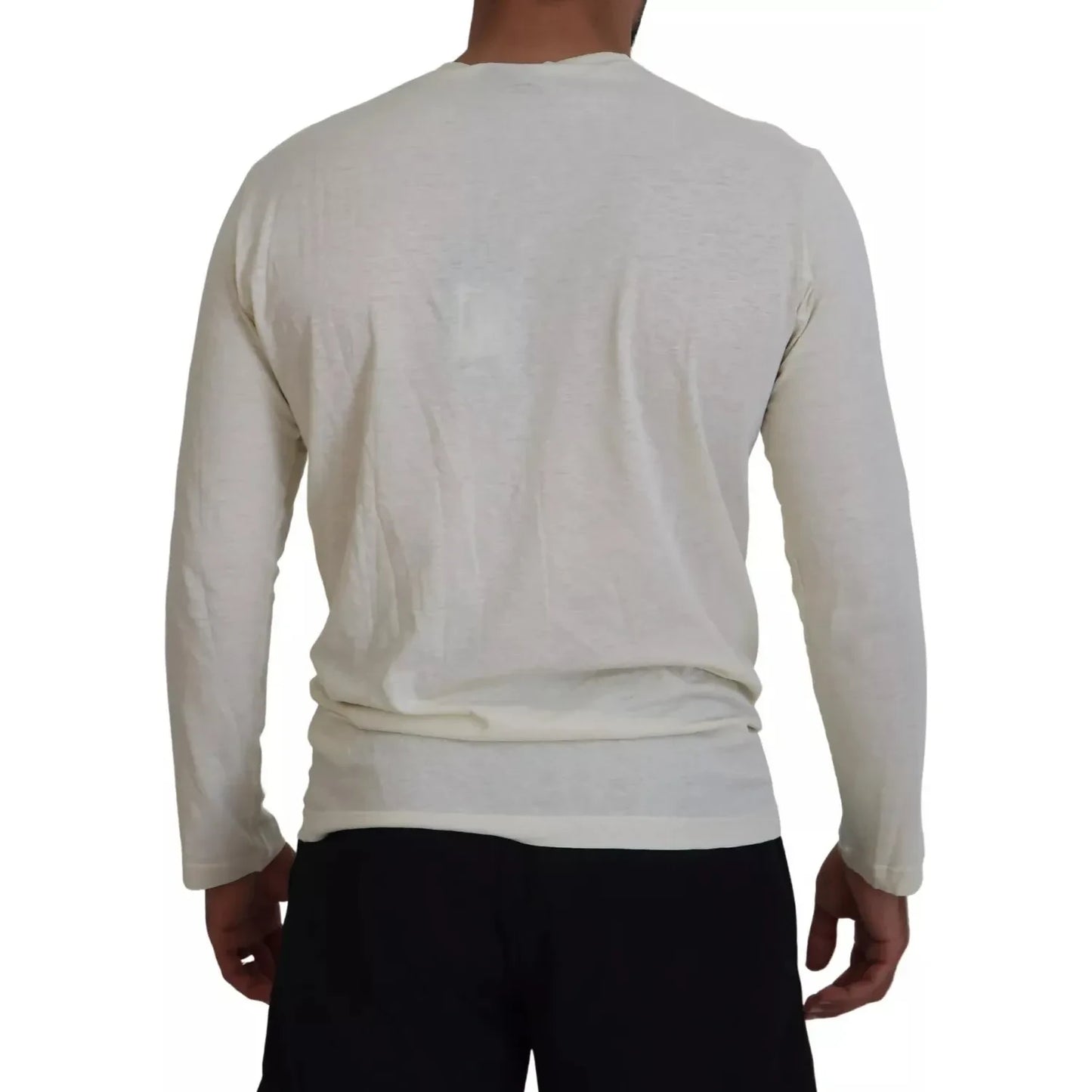 Dsquared² Beige Cotton Linen Long Sleeves Pullover Sweater TSH3758-44