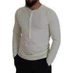 Dsquared² Beige Cotton Linen Long Sleeves Pullover Sweater TSH3758-44
