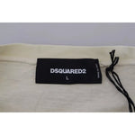 Dsquared² Beige Cotton Linen Long Sleeves Pullover Sweater TSH3758-44