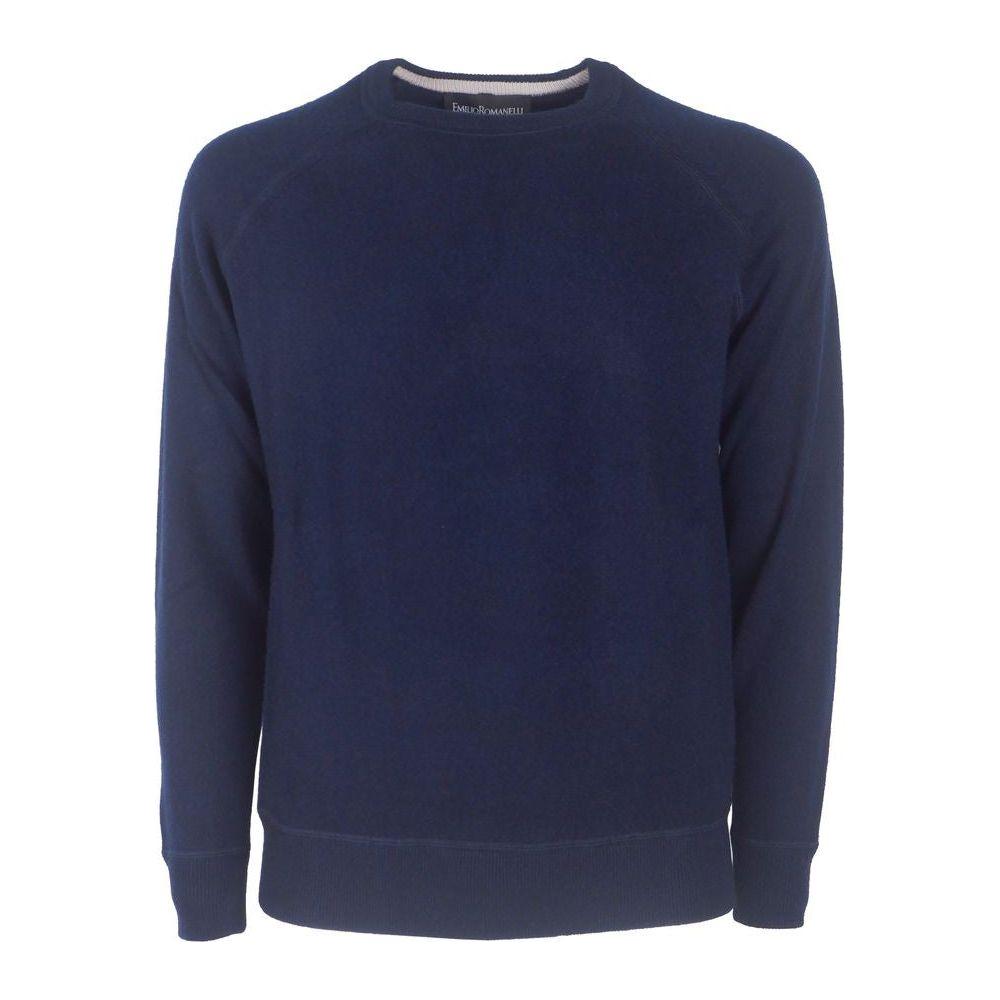 Emilio Romanelli Blue Cashmere Men Sweater EM-10757-IT48 | M