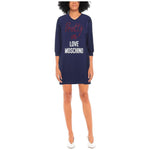 Love Moschino Blue Cotton Women Dress LO-4727-IT44|L