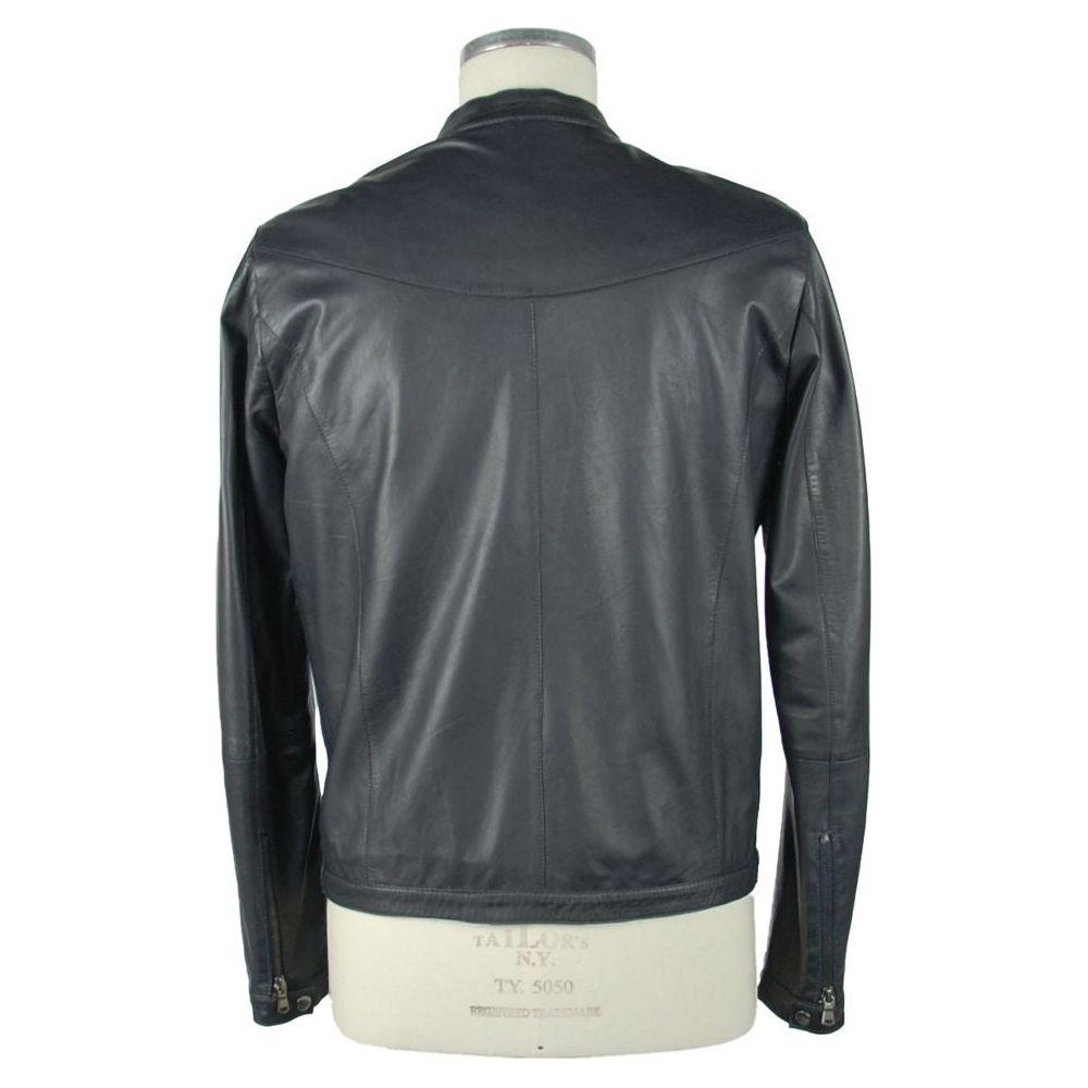 Emilio Romanelli Sapphire Elegance Leather Jacket EM-975-IT58 | 3XL
