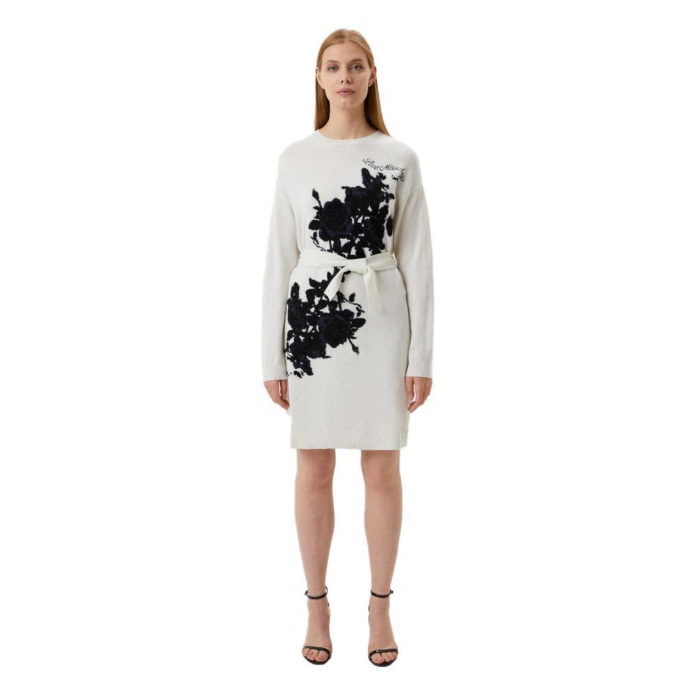 Love Moschino Elegant Embroidered Wool Blend Long Dress LO-10226-IT42|M