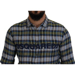 Dsquared² Multicolor Checkered Casual Men Long Sleeves Shirt TSH83554-48