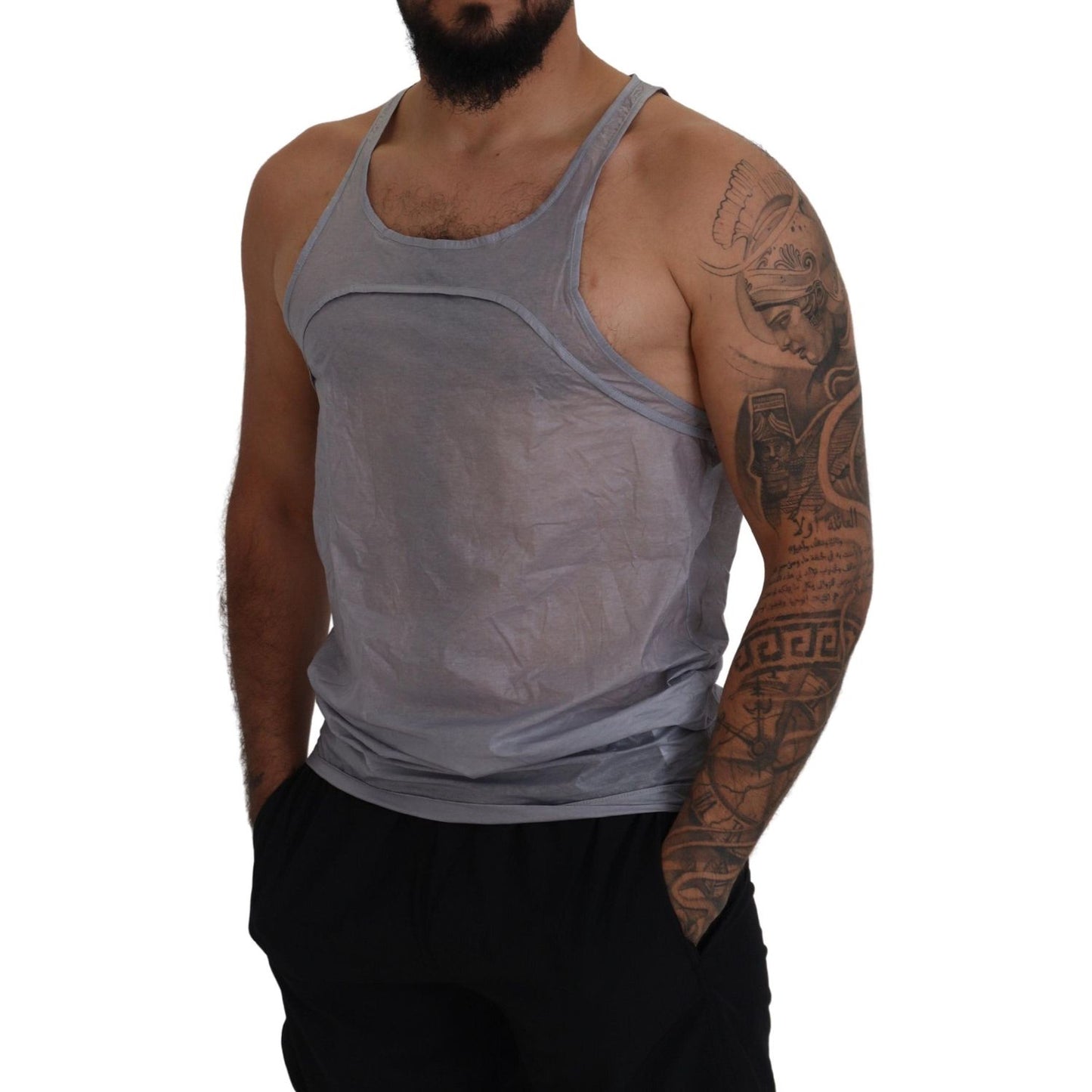 Dsquared² Light Gray Cotton Sleeveless Tank Men Top T-shirt TSH83205-48