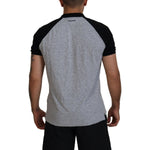 Dsquared² Gray Black Cotton Short Sleeves Collared T-shirt TSH83500-48