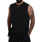 Dsquared² Black Chain Embellished Sleeveless Men Tank T-shirt TSH83517-48