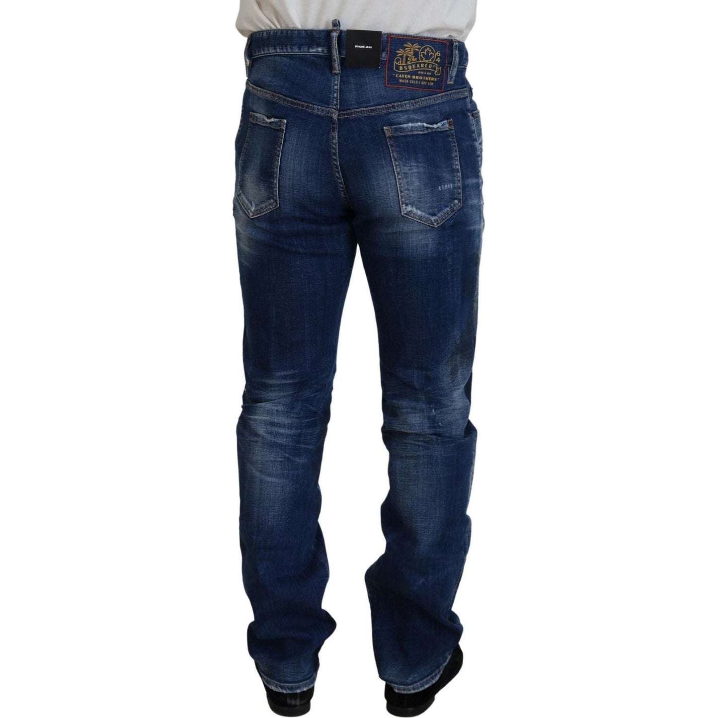 Dsquared² Blue Washed Patchwork Straight Fit Denim Jeans PAN74374-48