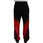 Dsquared² Black Red Cotton Logo Print Casual Pants PAN74379-48