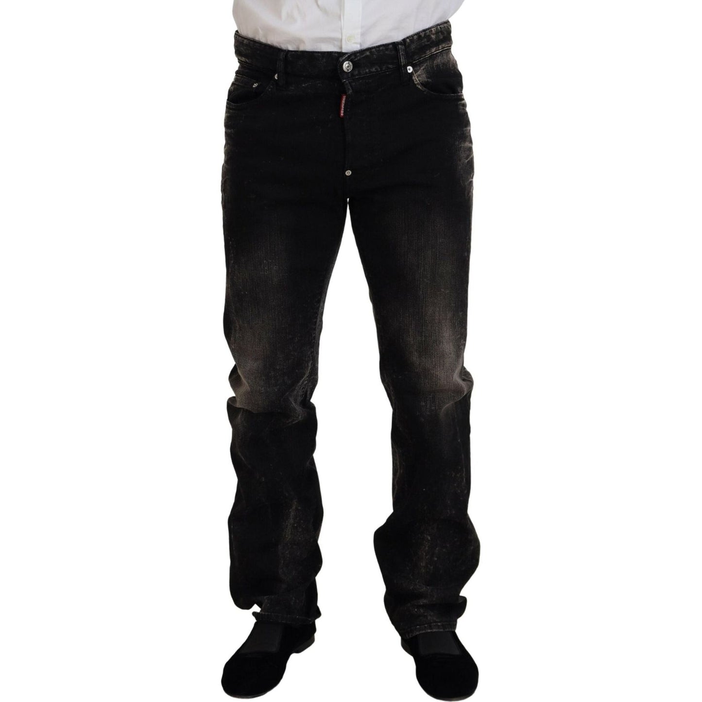 Dsquared² Black Washed Cotton Straight Fit Casual Denim Jeans PAN74440-48