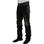 Dsquared² Black Washed Cotton Straight Fit Casual Denim Jeans PAN74440-48